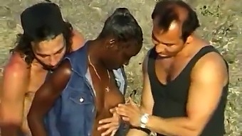 Two White Guys Have Sex With A Black Woman At The Beach