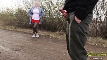 Amateur Public Dick Flash Turns Into Steamy Handjob With Curious Mom