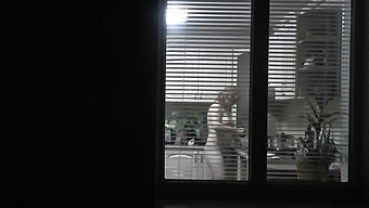 Voyeuristic Neighbor Watches Nude Neighbor In Kitchen Preparing Dinner For Her Husband