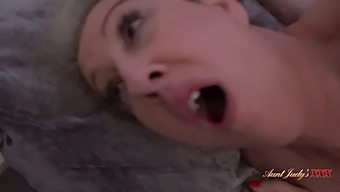 British Milf Mrs. Maggie Moon Gets Caught In The Act Of Masturbation By Her Stepson