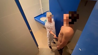 Sexy Gym Cleaning Girl Catches Guy Jerking Off And Gives Him A Blowjob