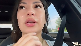 Amateur Latina Gets A Facial And Public Blowjob