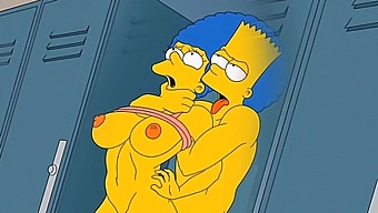 Marge, The Seductive Housewife, Experiences Intense Pleasure As She'S Filled With Hot Sperm In All Her Holes