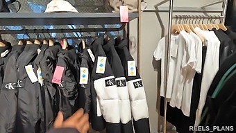British University Student Experiences Threesome In Fitting Room With Two Strangers