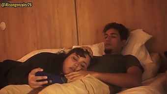 Step Sis Gives A Deepthroat Blowjob During Movie Night