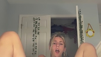 Young Beauty Achieves Orgasm Through Self-Pleasure Amidst Parental Presence