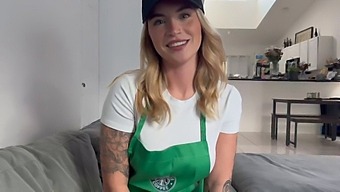 Barista With Natural Big Boobs Cheats On Her Boyfriend With A Rough Sex Enthusiast.